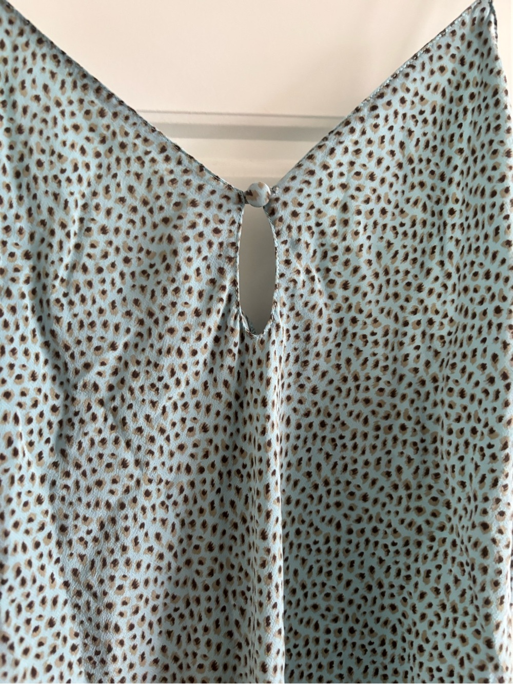 Vintage Deane & White 100% Silk slip Dress Nightie powder blue grey polka dots M - Picture 4 of 6